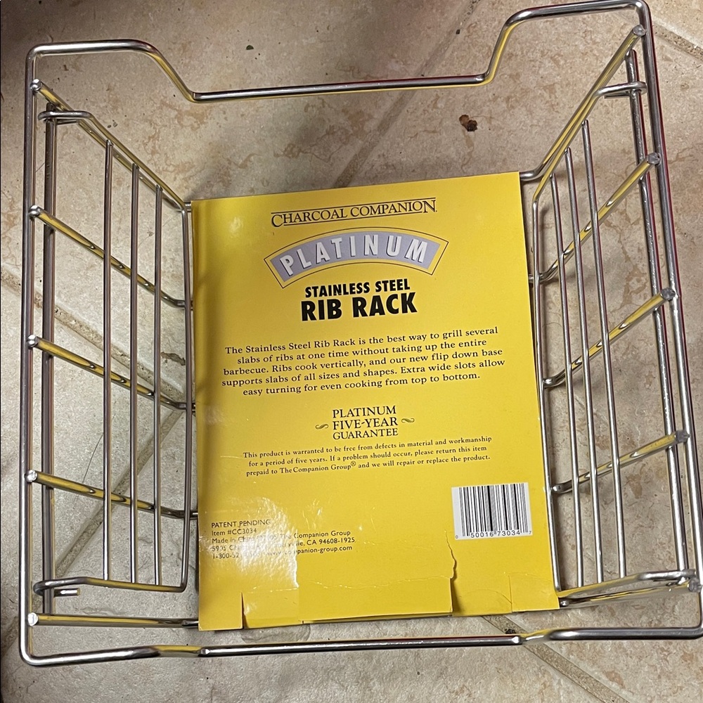 Charcoal Companion Stainless Steel Rib Rack